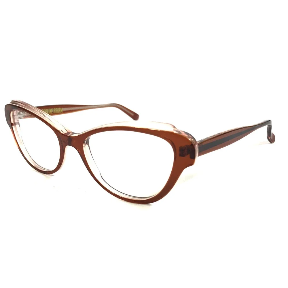 Caroline Abram Eyeglasses Frames BINETTE 43 Clear Reddish Brown 51-19-140